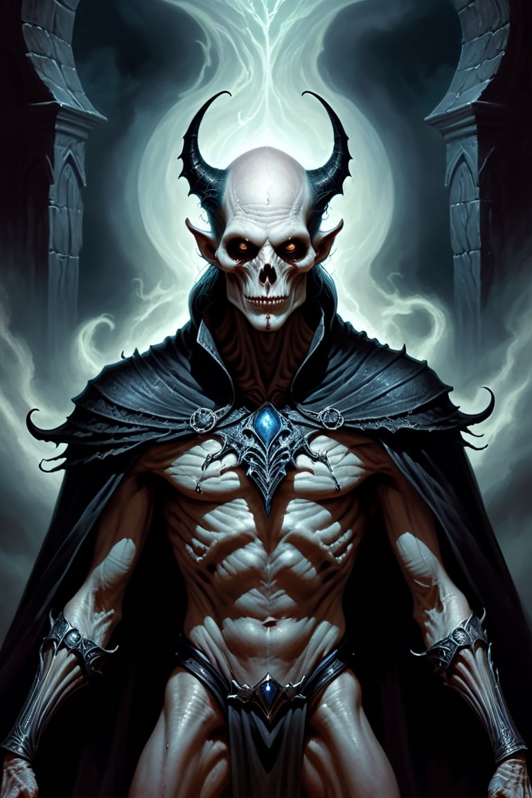 Inspired by Brandon Sanderson and Robert Jordan: Upper body Portrait of a Myrddraal from Wheel of Time fantasy books,  bla...