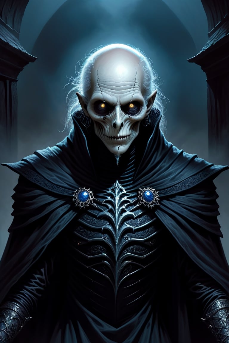 Inspired by Brandon Sanderson and Robert Jordan: Upper body Portrait of a Myrddraal from Wheel of Time fantasy books,  bla...