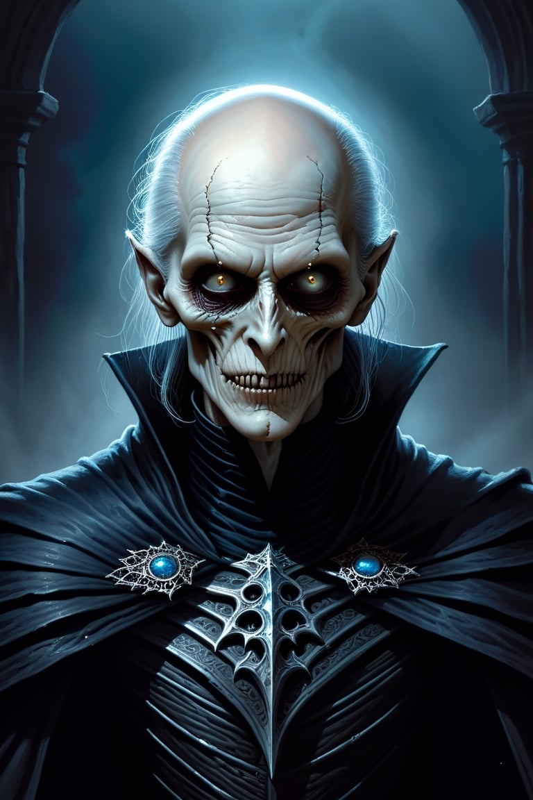 Inspired by Brandon Sanderson and Robert Jordan: Upper body Portrait of a Myrddraal from Wheel of Time fantasy books,  bla...