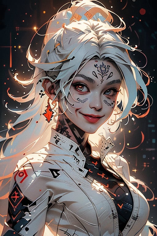 pretty girl,  ((face tattooed with geometric patterns)),  colorful eyes by iojao on Tensor.Art