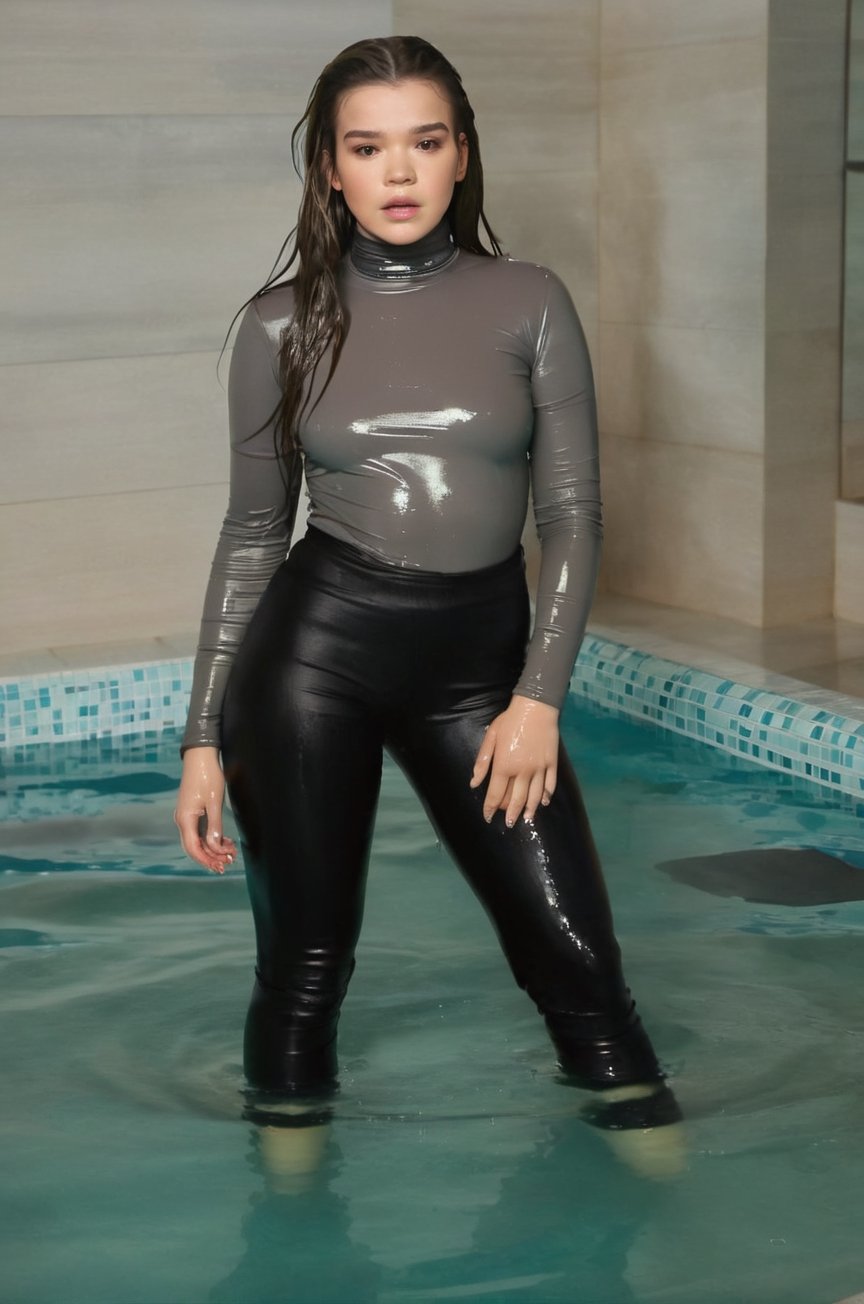 Hailee Steinfeld,  floating in a deep pool,  full body soaked by PAhyacintheDraw on Tensor.Art
