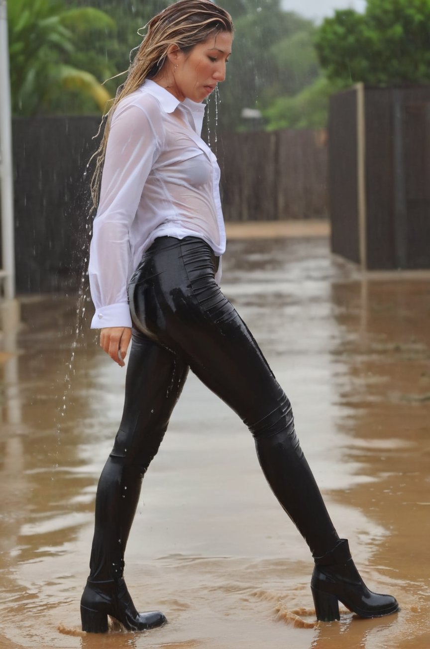 Dichen Lachman,  under outdoor rain,  in the street by PAhyacintheDraw on Tensor.Art