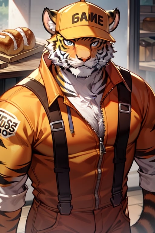 Tiger_furry

Macho

Yellow_cap
 Red_Jumpsuit
Hairy
Face_Bread
