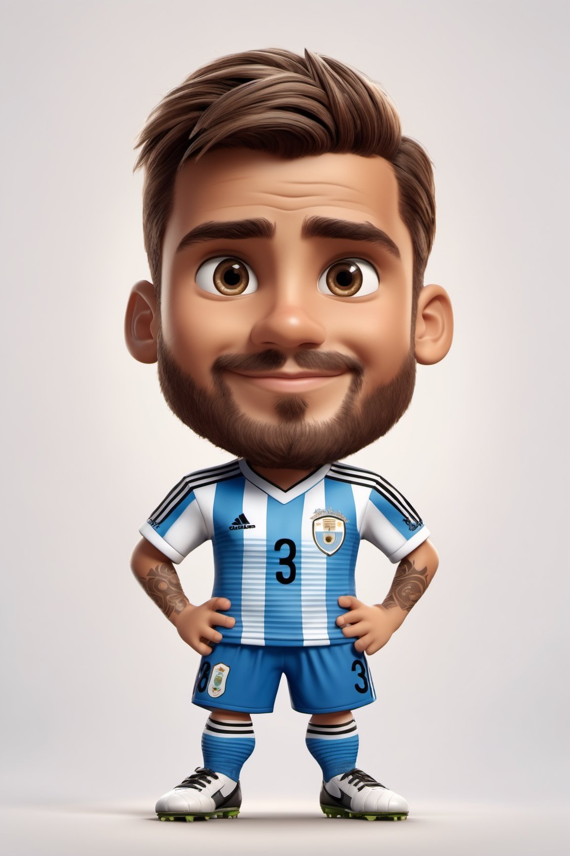 (full body) Tribal version of cute and cubby Nicolas Tagliafico,  #3 shirt,  Argentina soccer team by LaRecalcada on Tenso...
