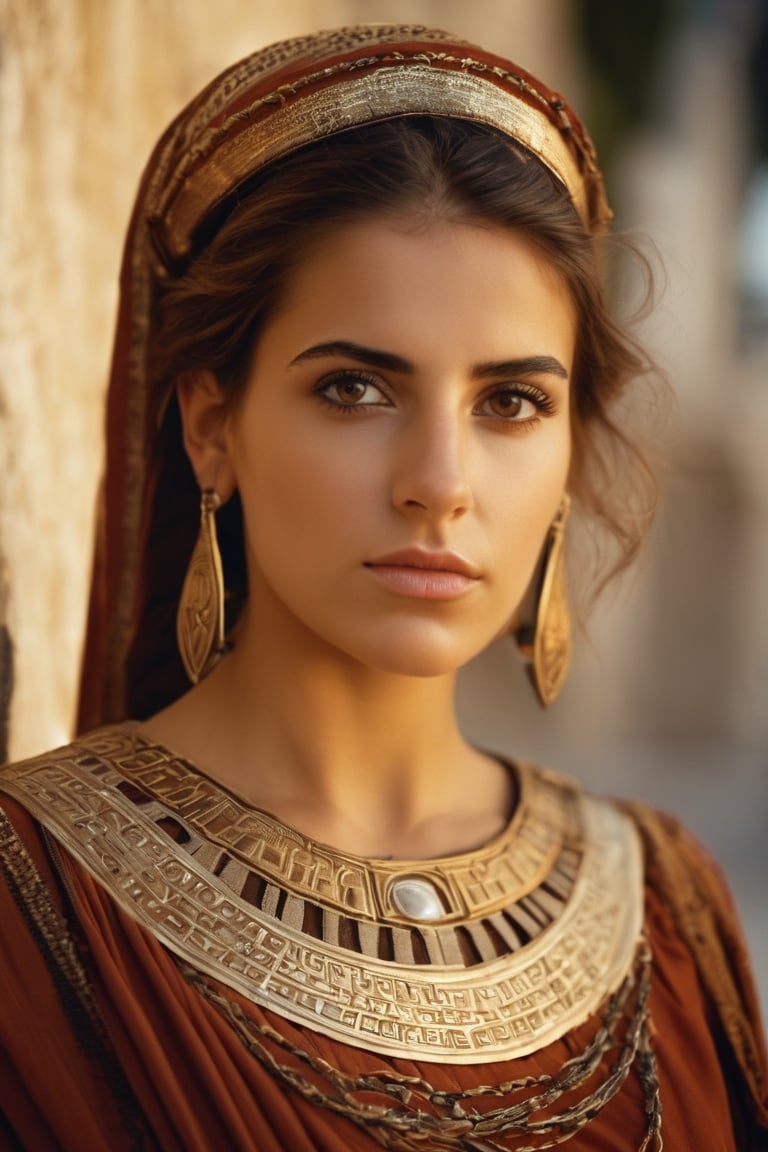 Detailed portrait of Beautiful greek girl on traditional Athens outfit shot,  on Hasselblad 501c three point lighting Sci-...