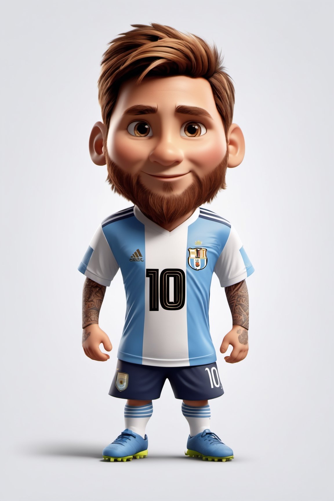 (full body) Tribal version mascot of cute and cubby Leo Messi,  #10 shirt,  Argentina soccer team by LaRecalcada on Tensor...