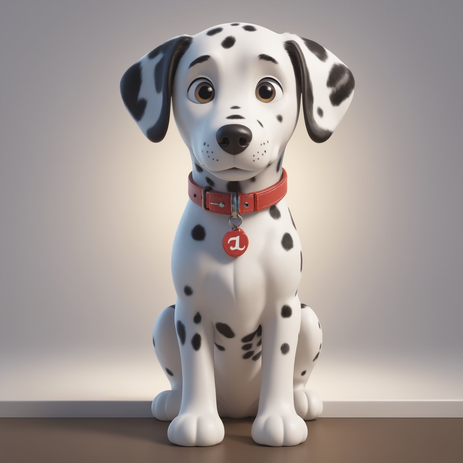 Create a 3D watercolor-style illustration for Tensor.art featuring a cheerful Dalmatian dog character with Pixar-like charm and large, friendly eyes. Full body, looking at the camera. Ensure that the dog's collar tag prominently displays in capital letters a “TA” logo.

Incorporate intricate details while maintaining a cartoonish aesthetic. Use a lively and inviting color palette to evoke warmth and friendliness. Ensure a clean, uncluttered white background for a professional look and illuminate the scene well to highlight the Dalmatian dog, canvas, and computer screen.

The character should represent creativity and accessibility, aligning with Tensor.art's mission to make art approachable. It should be easily recognizable and exude charm and playfulness, leaving a lasting impression.

The goal is to establish Tensor.art's visual identity as both professional and welcoming, emphasizing the fusion of art and technology in a playful and approachable manner. The result should be distinctive, well-lit, and reflective of the platform's essence.