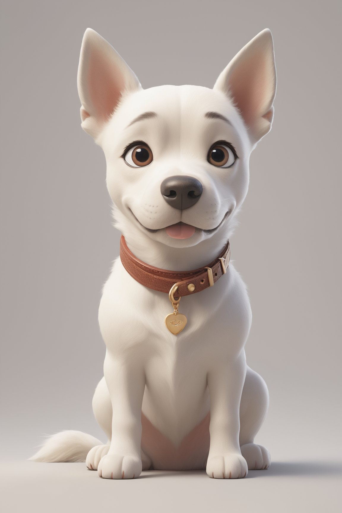 Create a 3D watercolor-style illustration for Tensor.art featuring a cheerful argentinian dogo  dog character with Pixar-like charm and large, friendly eyes. Full body, looking at the camera. Ensure that the dog's chest ((sign word " T.A ")).
Incorporate intricate details while maintaining a cartoonish aesthetic. Use a lively and inviting color palette to evoke warmth and friendliness. Ensure a clean, uncluttered white background for a professional look and illuminate the scene well to highlight the argentinian dogo dog, canvas, and computer screen.
The character should represent creativity and accessibility, aligning with Tensor.art's mission to make art approachable. It should be easily recognizable and exude charm and playfulness, leaving a lasting impression.

The goal is to establish Tensor.art's visual identity as both professional and welcoming, emphasizing the fusion of art and technology in a playful and approachable manner. The result should be distinctive, well-lit, and reflective of the platform's essence.