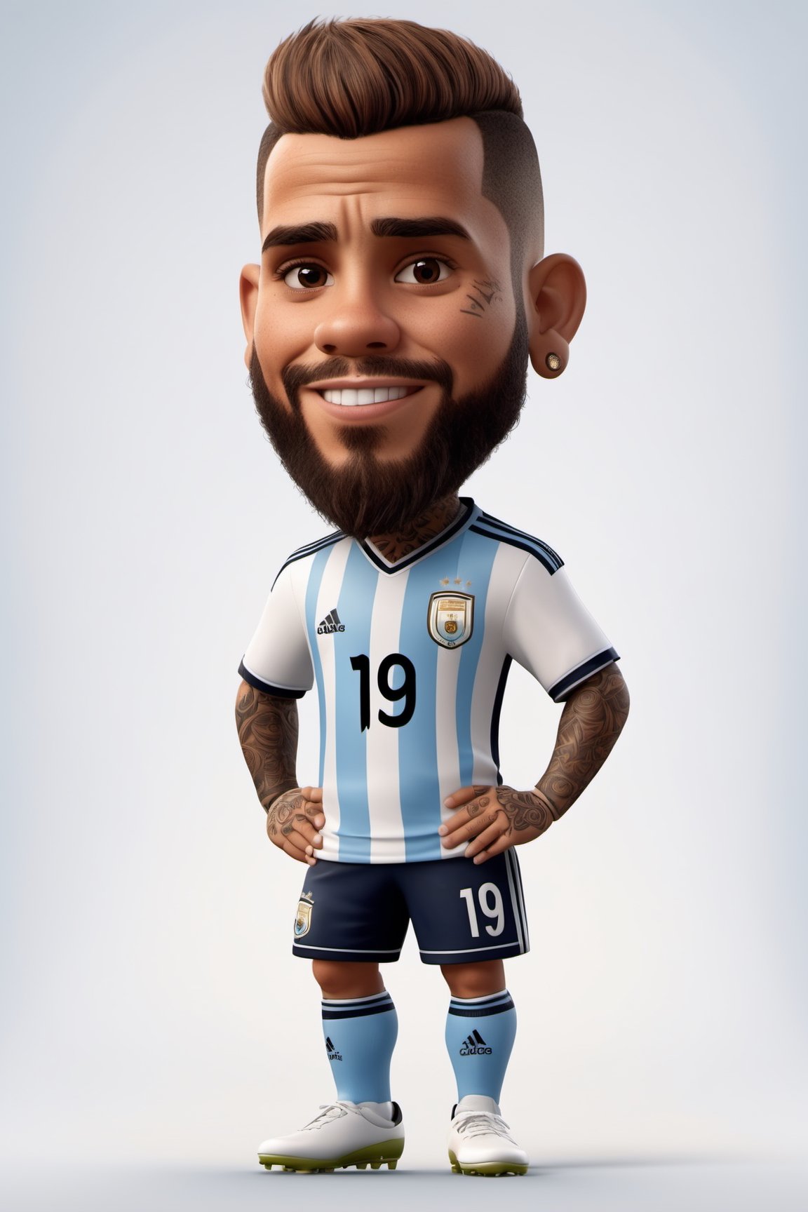 (full body) Tribal version of cute and cubby Nicolas Otamendi,  #19 shirt,  Argentina soccer team by LaRecalcada on Tensor...