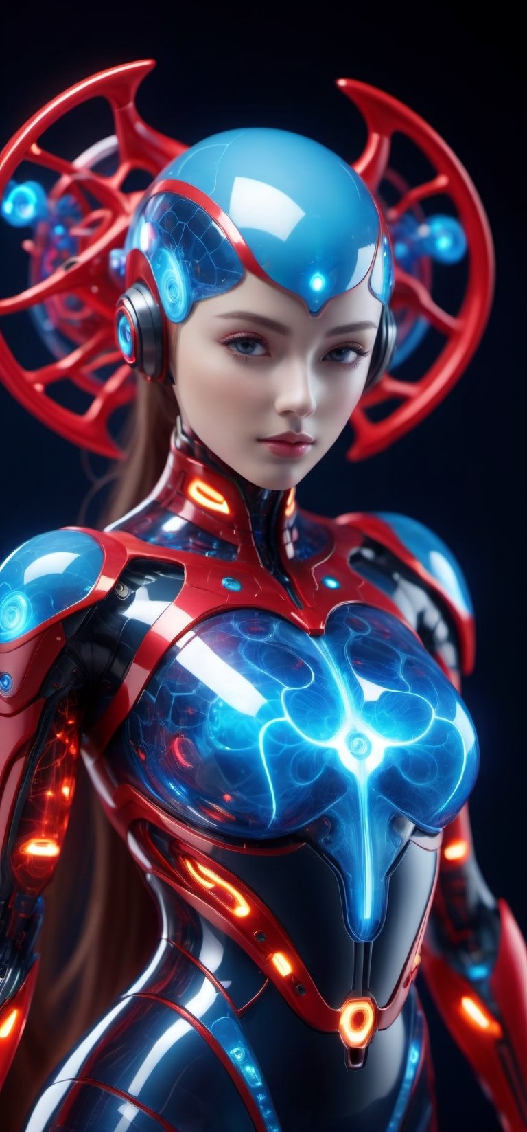 (4k), (Masterpiece), (Top Quality), (Very Complex), (Photorealistic: 1.5), (Realistic), (Sharp Focus), (CampurSari_SDXL Alienated Plasma as Part of Human Female: 1.2 ), body, front facing, full body shot, frontal, (subsurface scattering, transparent, translucent skin, glow, bioluminescent full body suit blood neurons: 1.5,), (capillaries: 1.2), mechanical face, beautiful Face design, translucent internal organs, red heart, seven head length balanced figure, perfect proportions, big breasts, thin waist, big buttocks, crotch gap, thick thighs, 3D style, cyberpunk Style, Movie Stills, Leonardo Style, Cool Colors, Vibrant, Volume Light, (Wide Angle Shot: 1.3), Light Blue, (Fractal Neuron Background: 1.2),