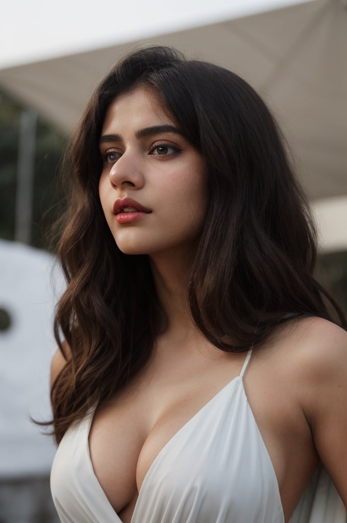 anjali arora, Looks 16 years old, detailed face, perfect huge tits, (cleavage),, baby face, teen face,(((Whole body))), (((seductive look, sexy lips, sensual face)))), Indian (noble girl) walking , full body image, standing like a model, pose like a model, outdoor, sunlight, busy street, (detailed eyes), enormous boobs, navels, detailed face, v neck blouse, very attractive, seductive, very sexy, dark cleavage line,thick lips, large breasts, long wavy hair, thick_black_pubic_hair, underarm_hair, flas armpit, slivless, night gown, sleeping gown, ball print ,monocromatic gown, bubble print, perfect figure, model figure, perfect body,Beautiful eyes ,Detailedface