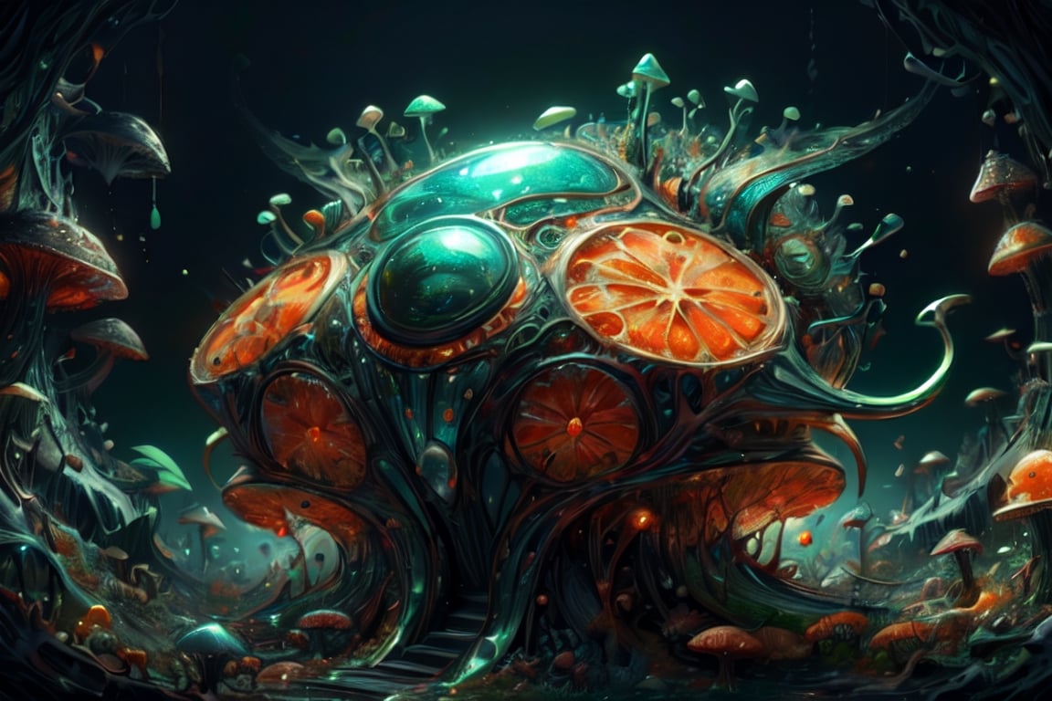 Cute creature from Space. terraforming. Alien Flora,  mushrooms close-up,  hyper detailed by Servibot on Tensor.Art