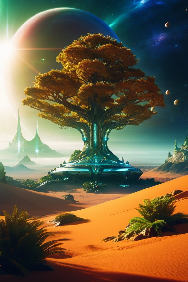 Diamond Tree on Alien Planet ,  3l3ctronics,  Renaissance Sci-Fi Fantasy by Servibot on Tensor.Art