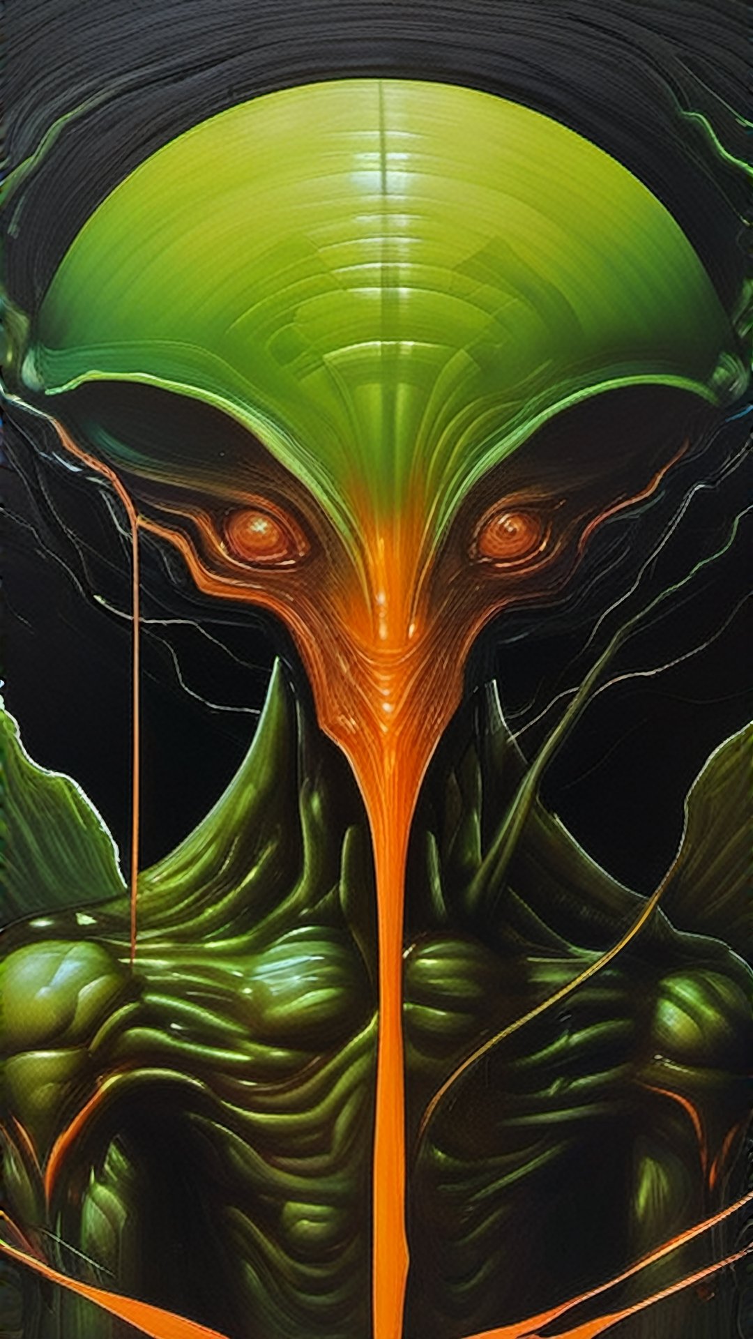 In a spellbindingly bizarre composition,  a grotesque surreal Martian emerges,  defying the laws of nature. The main subje...