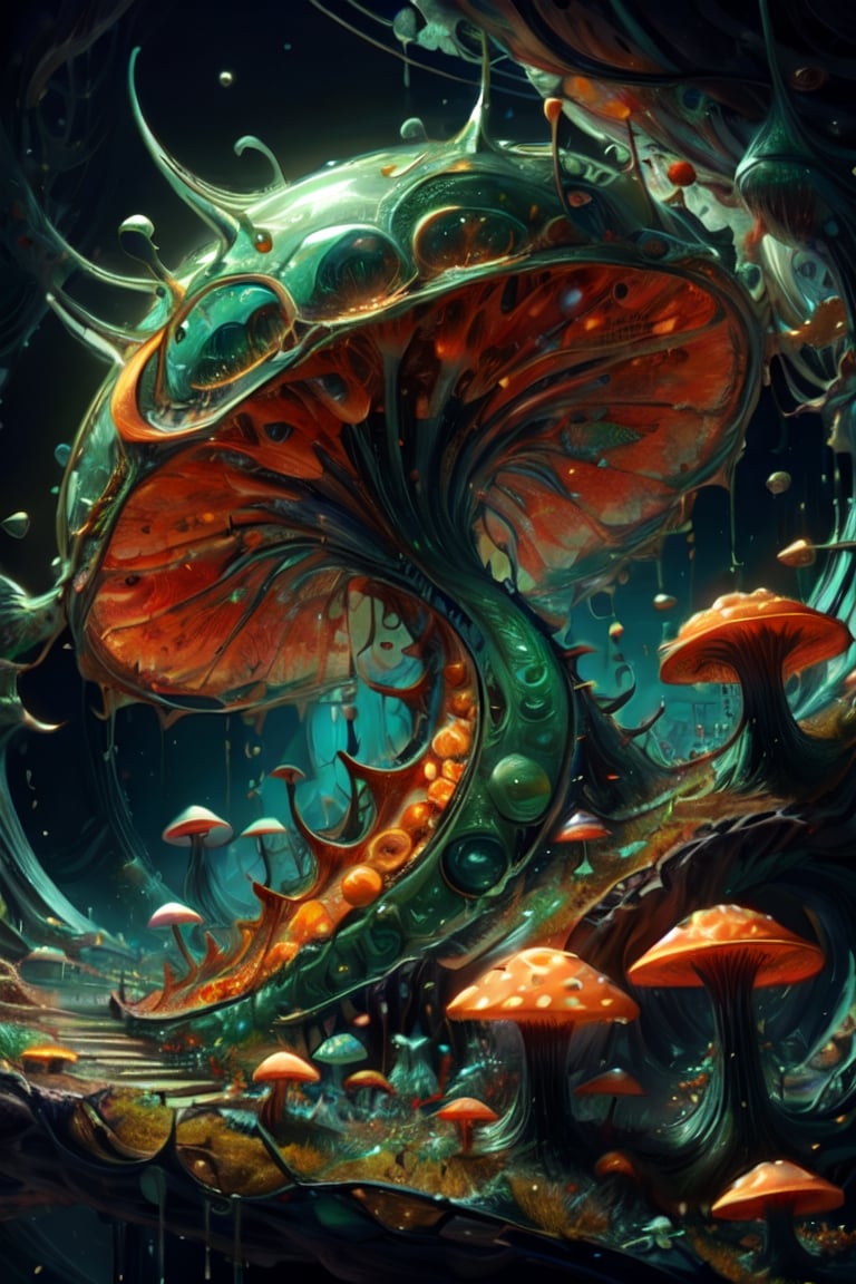 Cute creature from Space. terraforming. Alien Flora,  mushrooms close-up,  hyper detailed by Servibot on Tensor.Art