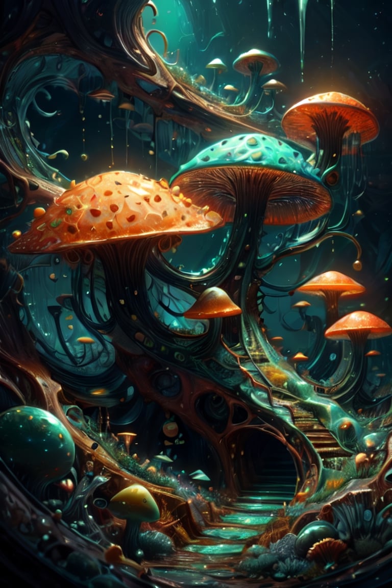 Cute creature from Space. terraforming. Alien Flora,  mushrooms close-up,  hyper detailed by Servibot on Tensor.Art