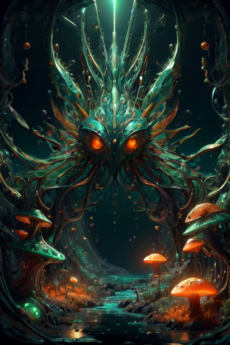 Cute creature from Space. terraforming. Alien Flora,  Mechanical Spiders,  mushrooms and boones by Servibot on Tensor.Art