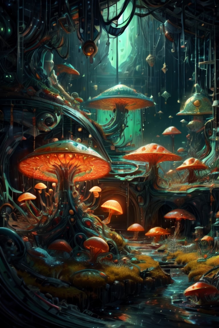 Cute creature from Space. terraforming. Alien Flora,  Mechanical Spiders,  mushrooms and boones by Servibot on Tensor.Art