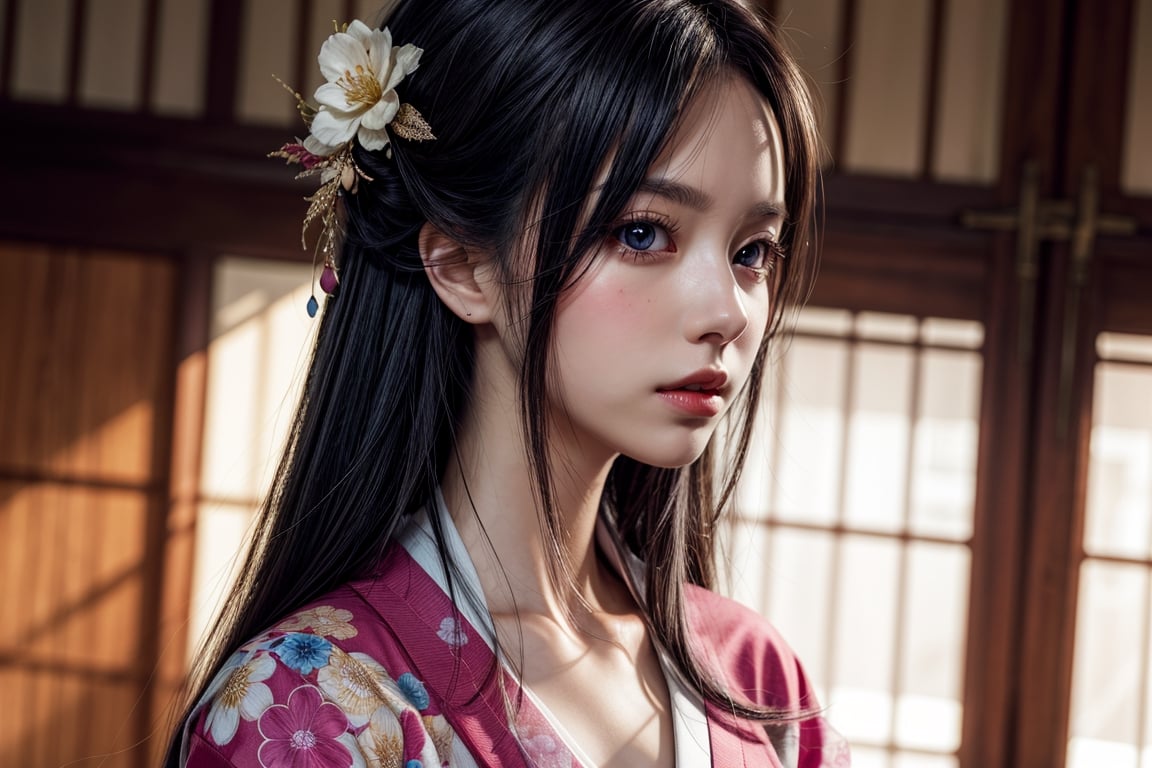 a woman with long hair and a kimono is standing in a room, beautiful anime portrait, beautiful anime girl, beautiful anime woman, detailed digital anime art, ross tran style, digital anime art, artwork in the style of guweiz, attractive anime girl, digital anime illustration, beautiful alluring anime woman, detailed portrait of anime girl, portrait anime girl, seductive anime girl