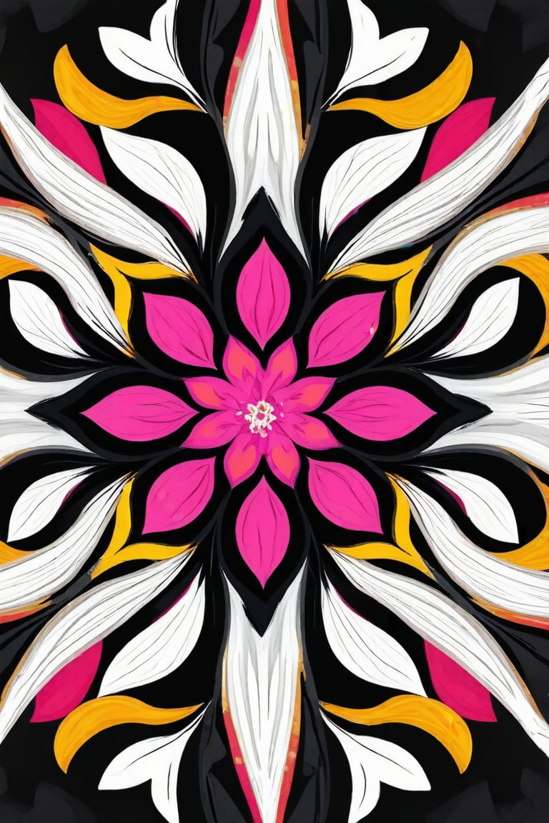 (only colors, purple, black, gray, white, gold , pink) Vector, rug design, colorful illustration , vector art, (symmetrical)