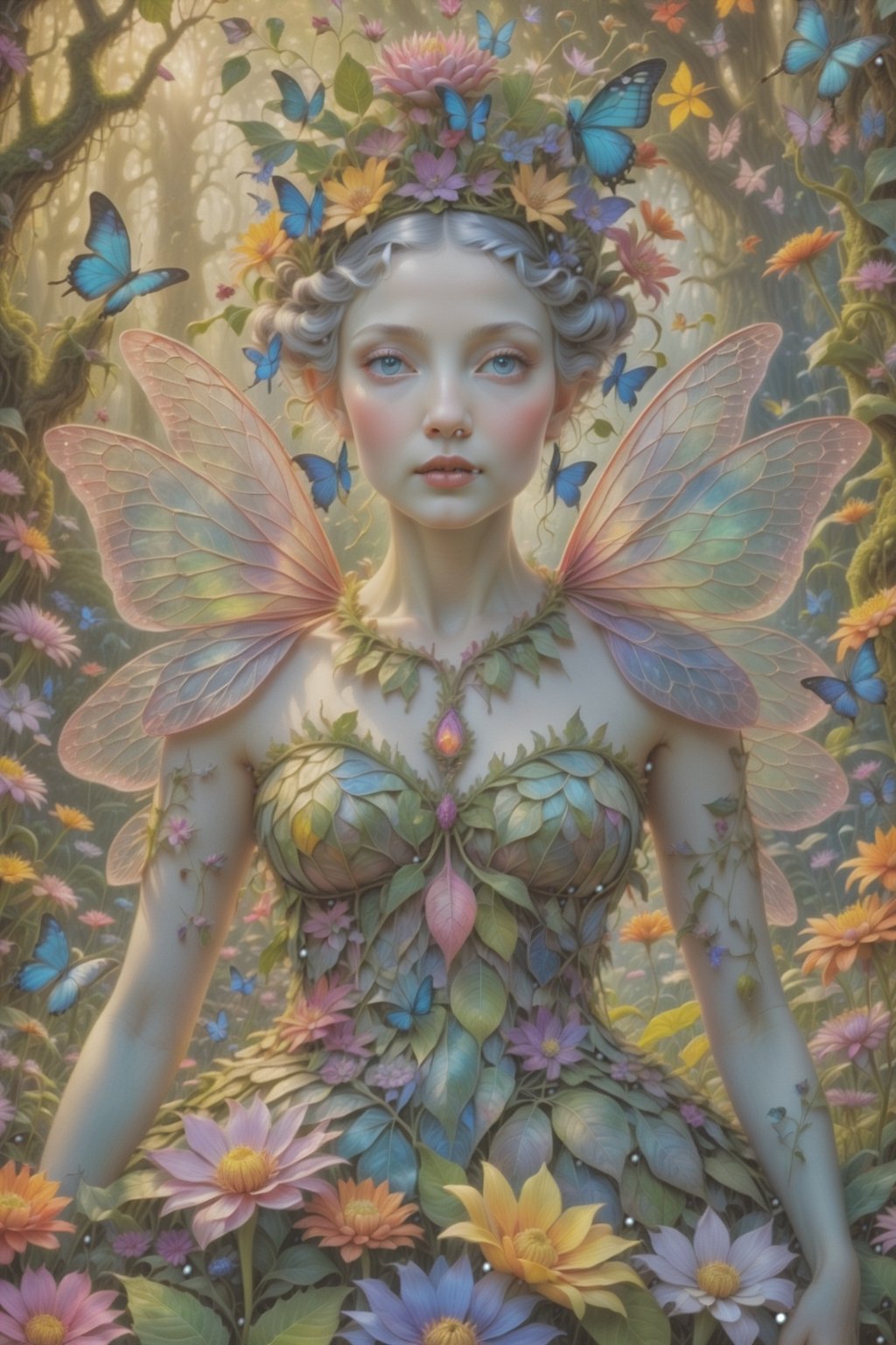 masterpiece), high resolution, highly detailed, detailed background, visionary art style masterpiece of fairy's among the flowers come to see their queen, dmt,psychedelic, lsd art, multi-layered Illustration, high contrast,HDR, hyper-detailed,hyper-realistic,visionary art ,sharp focus, 32k resolution, Simon Haiduk, a visionary art style masterpiece by Android Jones, Justin Totemical , Simon Haiduk, (masterpiece, best quality, ultra-detailed), (perfect hands, perfect anatomy), High detailed, detailed background, anatomically correct, uncensored, beautiful face, detailed eyes, detailed leaf patterns, by Brian Froud and Android Jones. perfect eyes, expressive eyes, score_9, score_8_up, score_7_up, best quality, masterpiece, 4k,ULTIMATE LOGO MAKER [XL],DonMB4nsh33XL ,vivid colors,neon highlights,DonMW15pXL,bl4ckl1ghtxl,DonMSn0wM4g1cXL