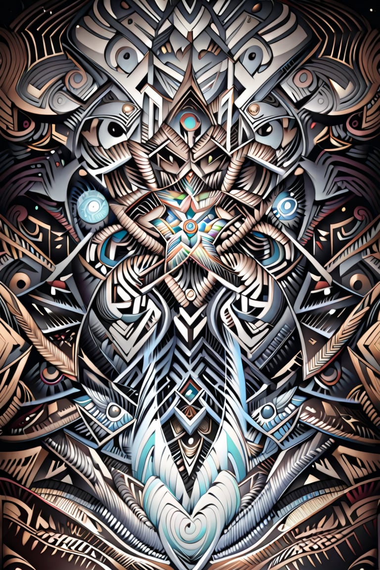  visionary art ,pen art, symmetrical,