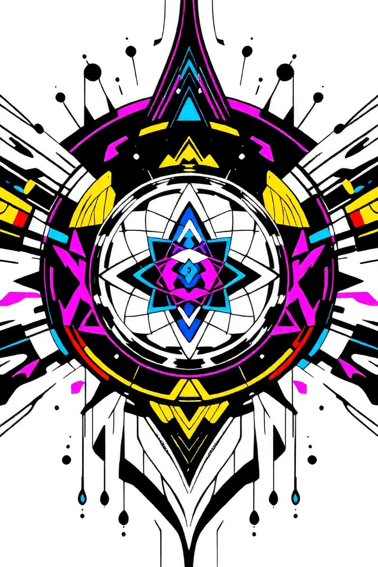 Vector t shirt art ready to print colorful graffiti illustration , visionary art ,pen art, vector art, (symmetrical), a matrix of energy and light,bl4ckl1ghtxl,,transparent caustics light ,epic composition,universal energy, uv colours, sacred geometry, cosmic astral matrix of another reality,digitized vector, minimalist design,, simplistic, minimalistic, black ink, calligraphic lines,vector art illustration,professional vector, full design, (only colors, purple, black, gray, white, gold , pink) , solid, no shadows, full design, pendleton isometric patterns, sticker, bright colors, vector art illustration,