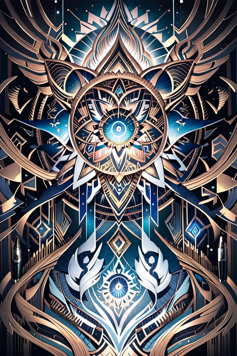  visionary art ,pen art, symmetrical,