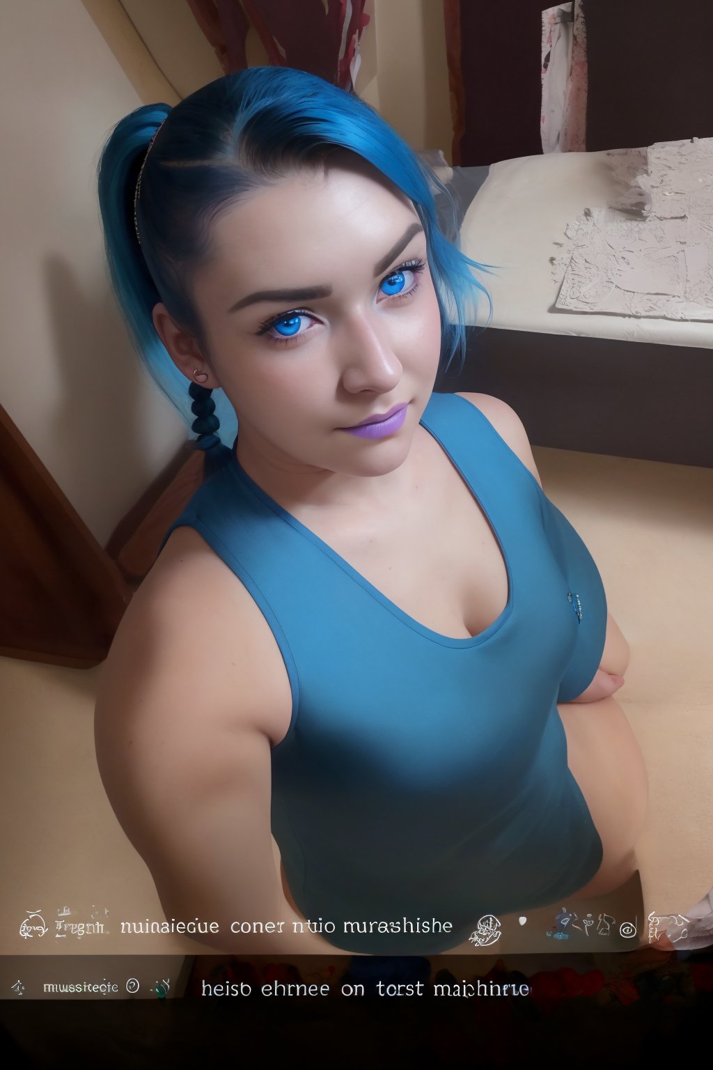 (8k, RAW photo, best quality, masterpiece:1.2), (intricate details), perfect eyes, perfect face, perfect lighting, beautiful, (masterpiece:1.2), (best quality:1.2), 1girl, solo, marinette, blue hair, ponytails, full body, 