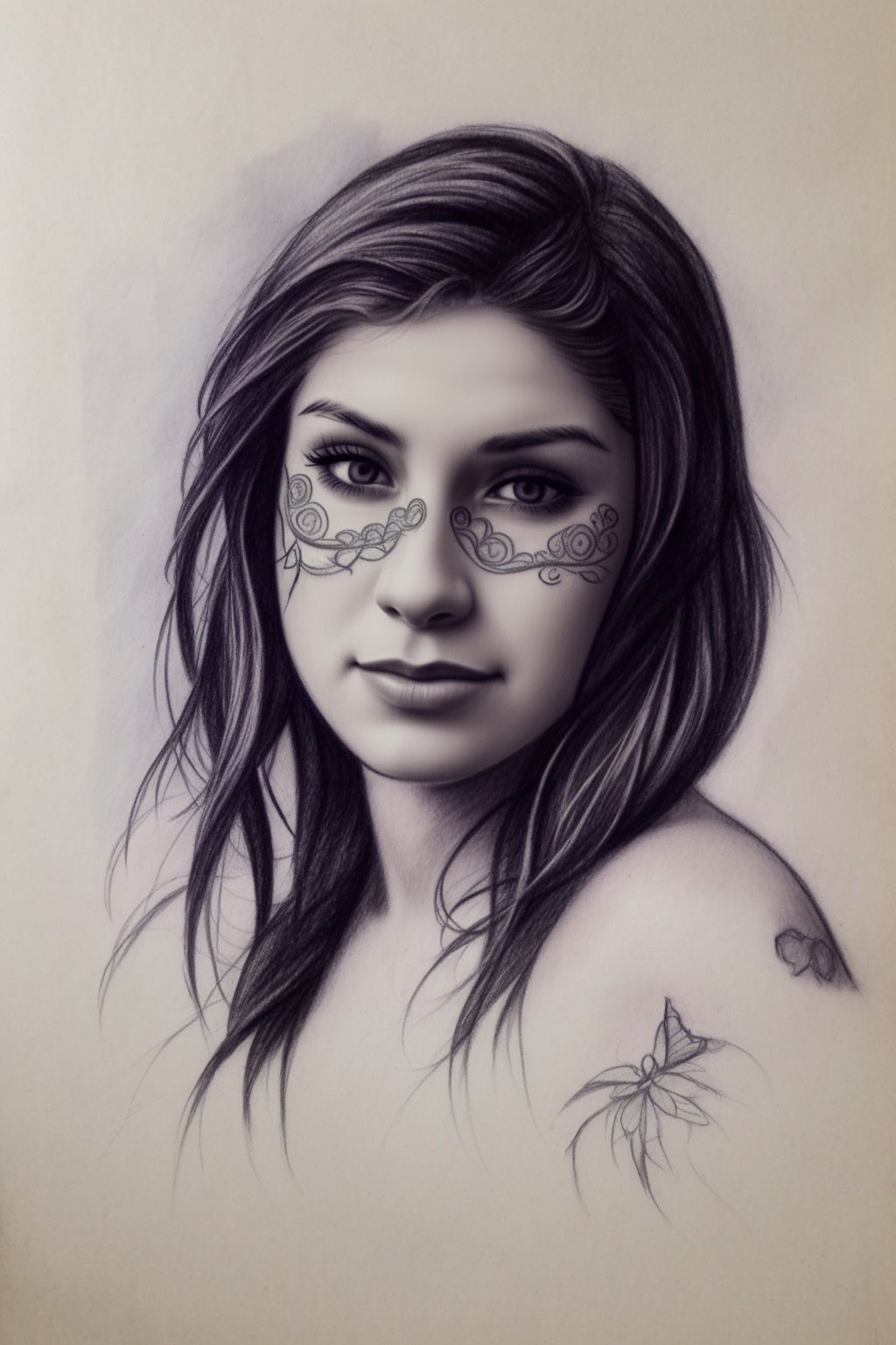 hyperdetailed charcoal and pencil sketch of young woman of an ancient
tribe with tattoo on face, on an aged paper, pencil shading, intricate,
beautiful, delicate, soft lines, by Krzysztof Lukasiewicz