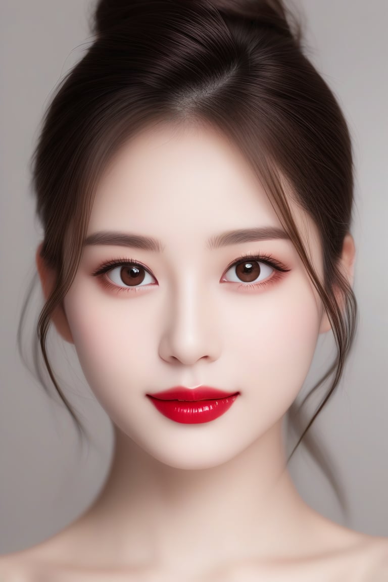 ((masterpiece, best quality, absurdities, (absurdresolution), high resolution, ultra detailed, high resolution, very fine 8KCG wallpapers)), shaded, crimson, wet lips, sensual face, realistic retinas, straight hair, bun hair , blonde,Asian Best Face Ever,Elite