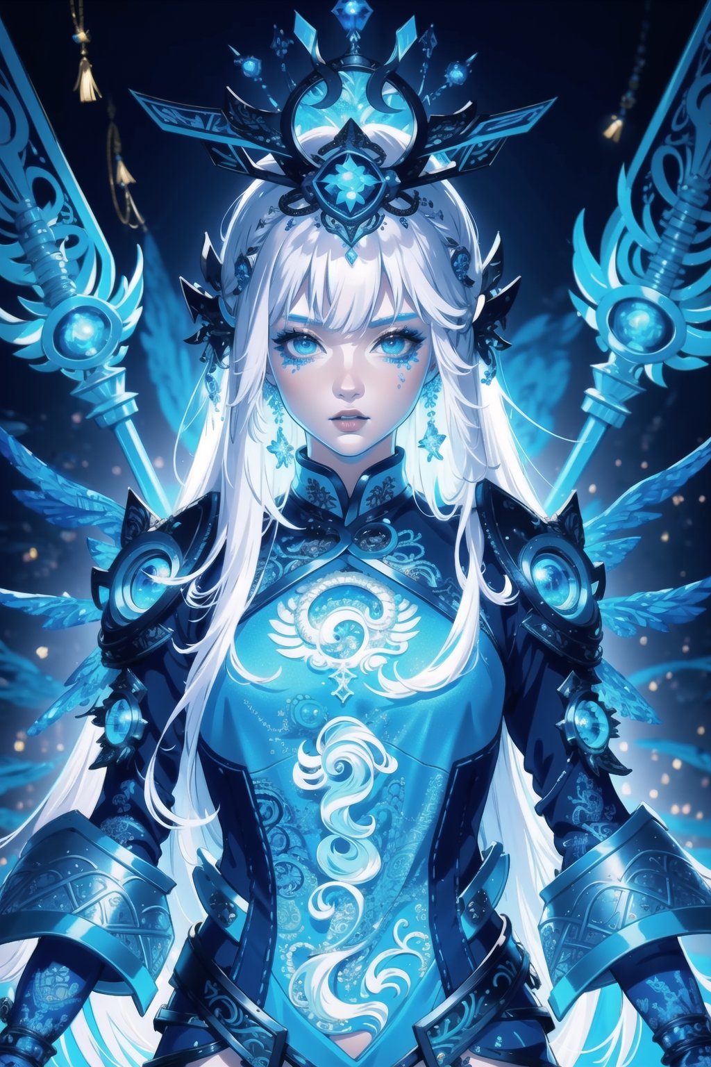 Masterpiece drawing,  sexy 18 year old girl wearing ice clothing,  ice hair by TDNM on Tensor.Art
