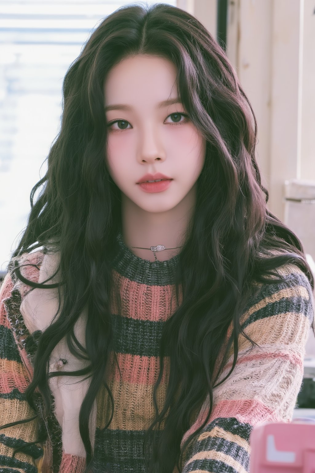 1girl, thigh up body, kpop idol, singer, detailed clothes, looking at viewer, ultra detailed, beautiful face, profesional lighting, magazine cover, photo realistic, best quality, masterpiece, aespakarina, straight camera angle,