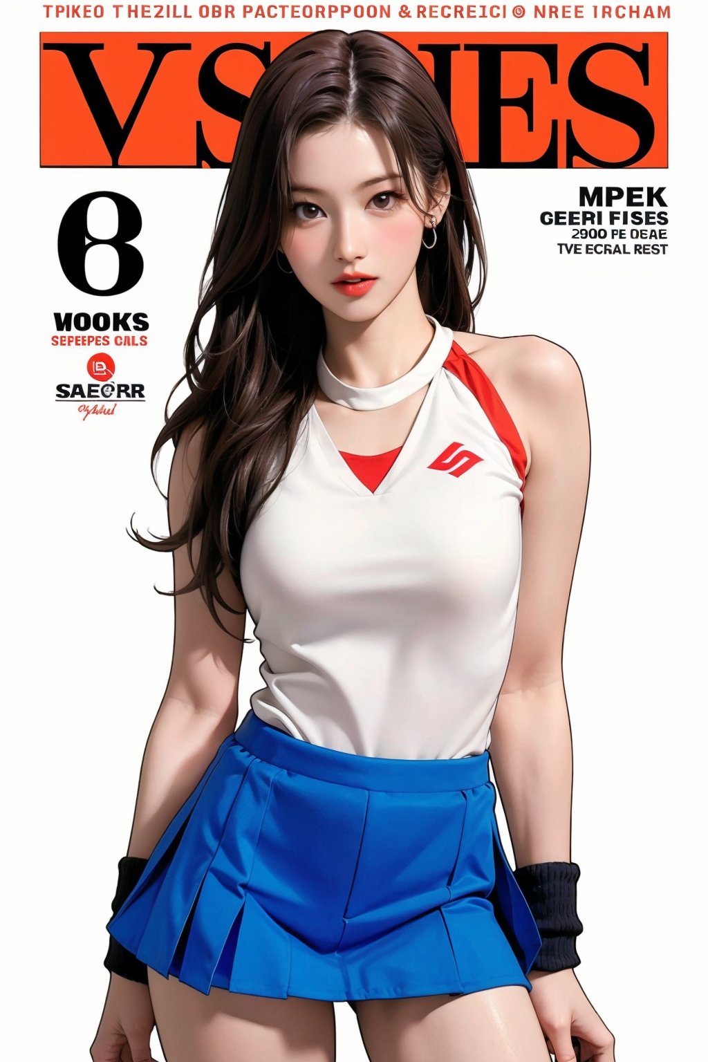 1girl,  thigh up body,  ((tennis girl outfit by LazyAI.creator on Tensor.Art