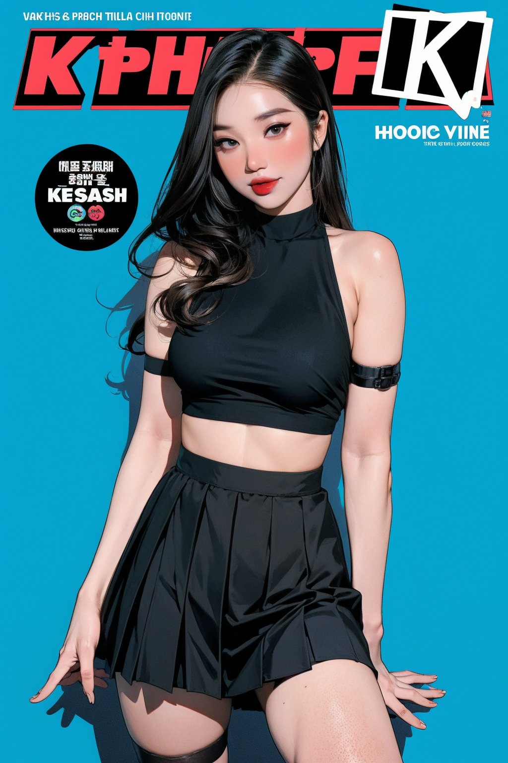 ((kpop idol girl, thigh strap,, styled turtle neck, color pleated skirt,)) 1girl, kneel up, hairstyle, standing, looking at viewer, ultra detailed, profesional lighting, blue background, magazine cover


johyun, wyntracy, hine, hakil, htt, chimai, sim, yuong01, sana, QA, aespakarina, huondey,kn,jisoo, 