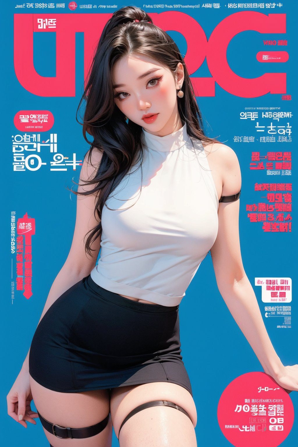 ((kpop idol girl, thigh strap, styled top, skirt,)) 1girl, kneel up, hairstyle, standing, looking at viewer, ultra detailed, profesional lighting, blue background, magazine cover

johyun, wyntracy, hine, hakil, htt, chimai, sim, yuong01, sana, QA, aespakarina, huondey,kn,jisoo, 