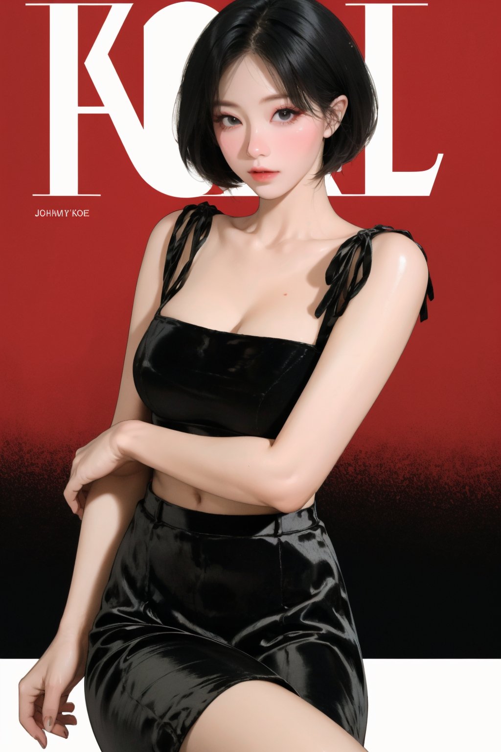 1girl, looking at viewer, thigh up body, kpop idol, styled outfit, on stage, professional lighting, different hairstyle, coloful, magazine cover, best quality, masterpiece,johyun,kmiu