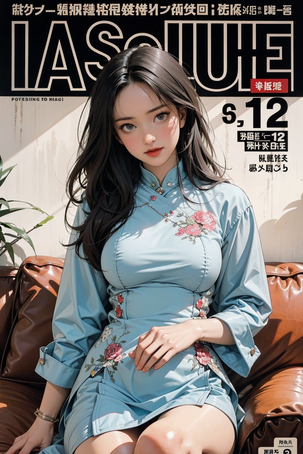 lust, mature, 1girl, thigh up body, looking at viewer, intricate clothes, shiny, professional lighting, different hairstyle, coloful, magazine cover, 2D manga artstyle,  shuhua,kn