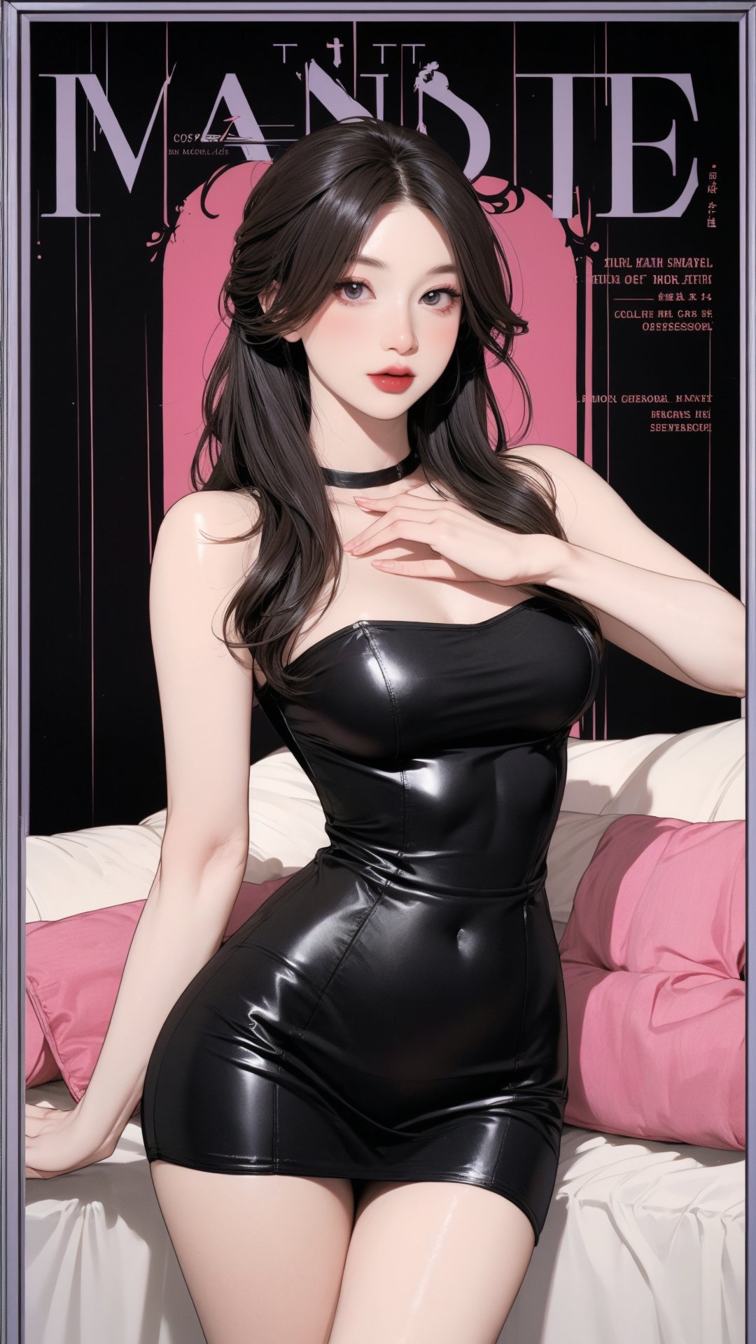 lust, 1girl, thigh up body, looking at viewer, intricate clothes, professional lighting, different hairstyle, coloful, magazine cover, light theme, johyun,htt