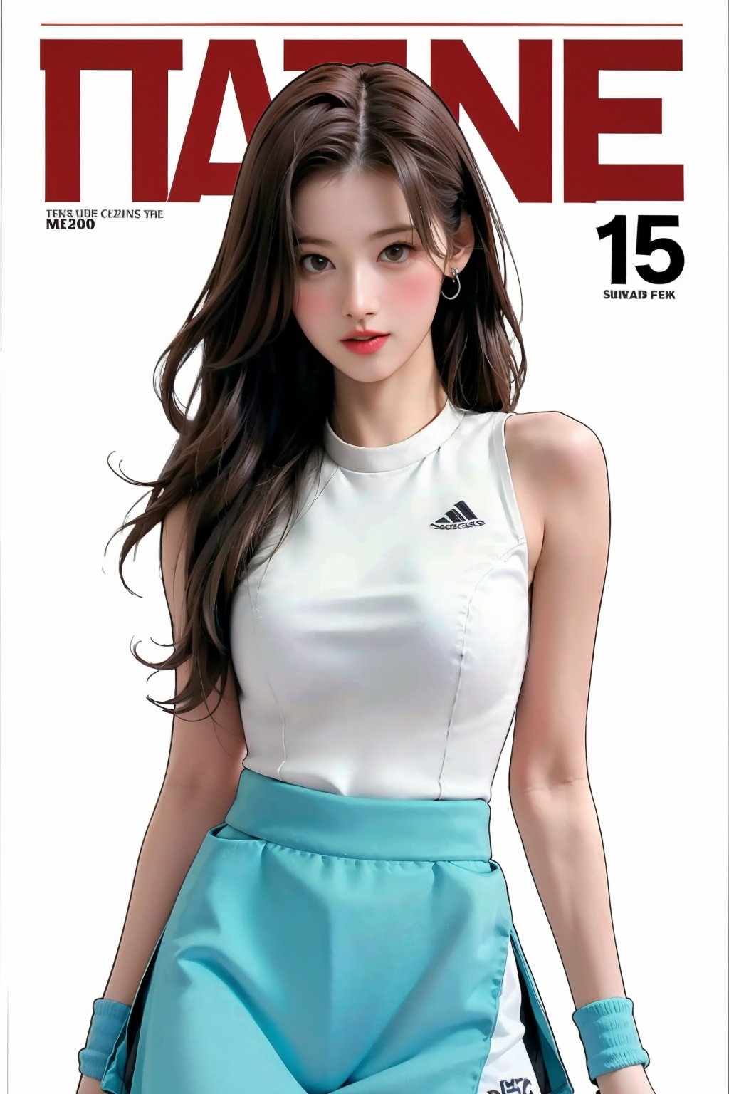 1girl,  thigh up body,  ((tennis girl outfit by LazyAI.creator on Tensor.Art