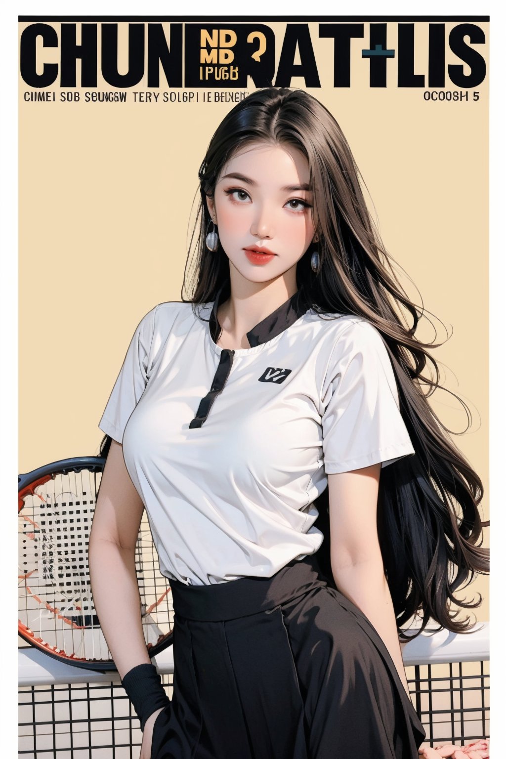 1girl,  tennis girl outfit,  standing by LazyAI.creator on Tensor.Art