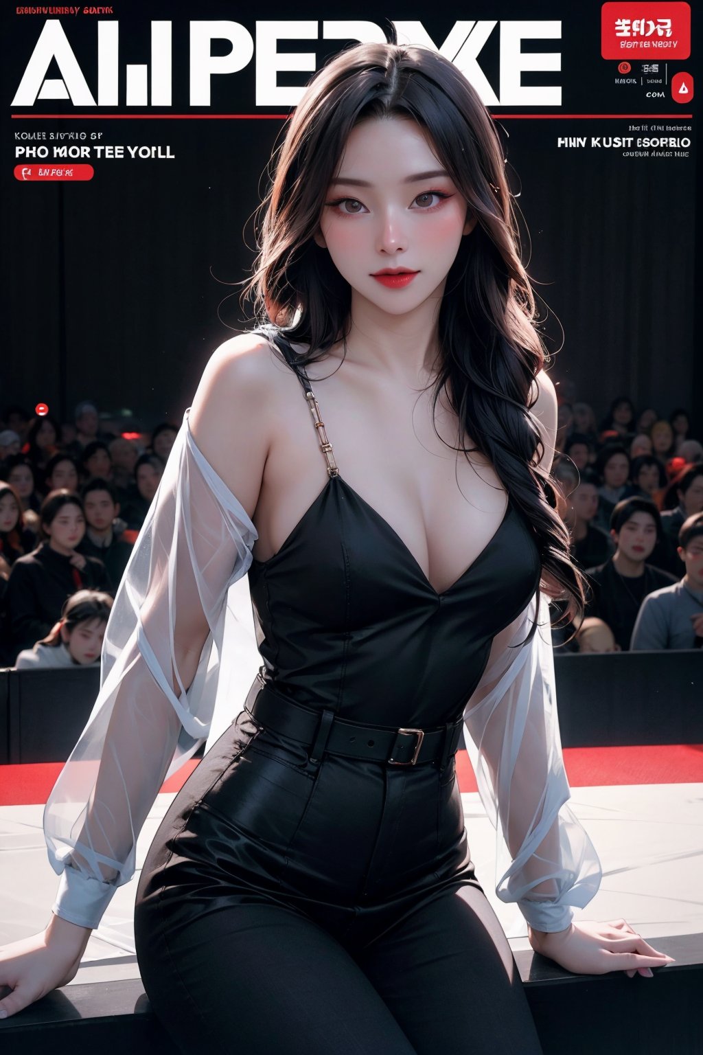 1girl, looking at viewer, kpop idol, styled outfit, on stage, professional lighting, different hairstyle, coloful, magazine cover, best quality, masterpiece, wyntracy,huondey,haohaoulz