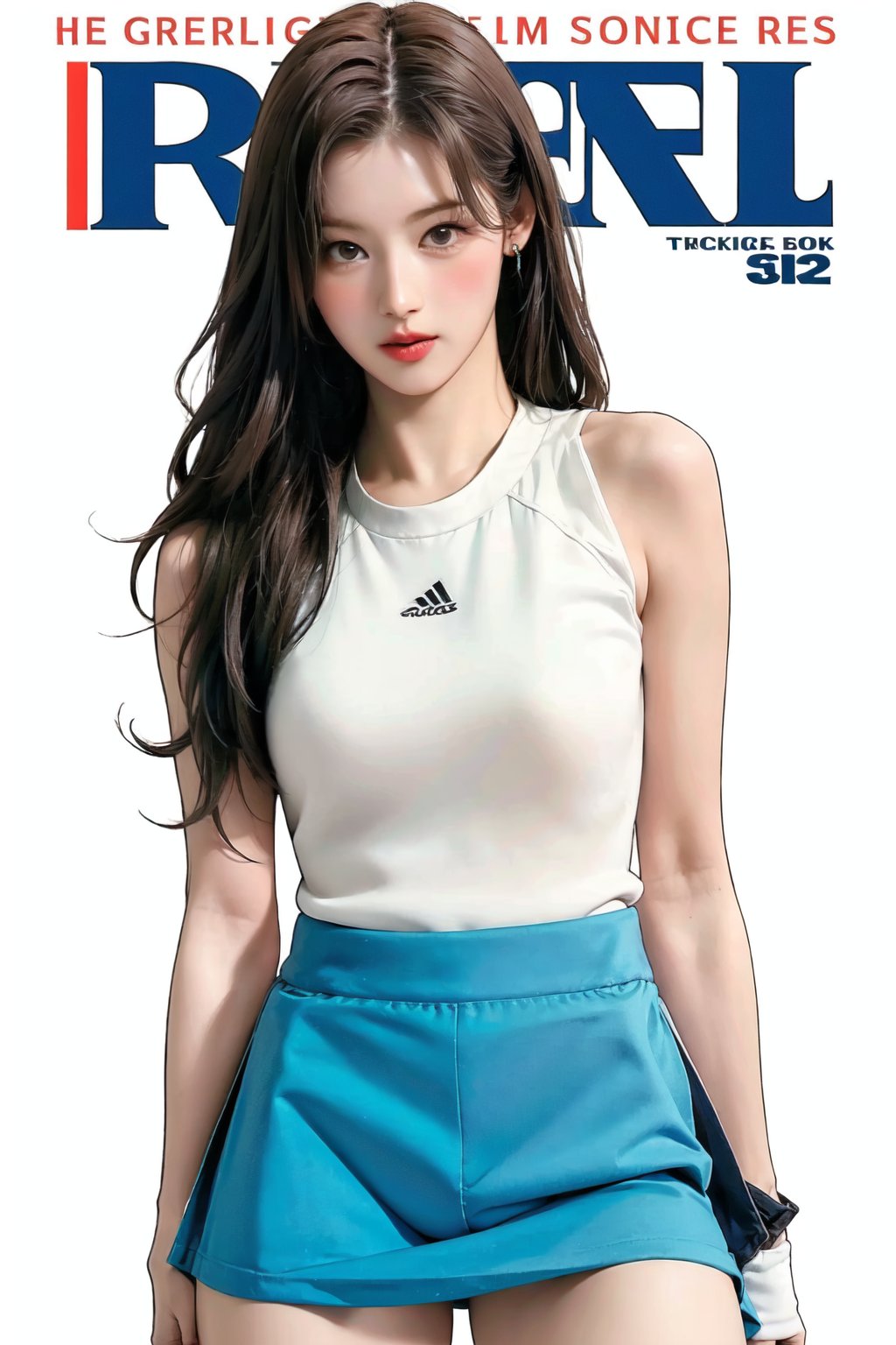1girl,  thigh up body,  ((tennis girl outfit by LazyAI.creator on Tensor.Art
