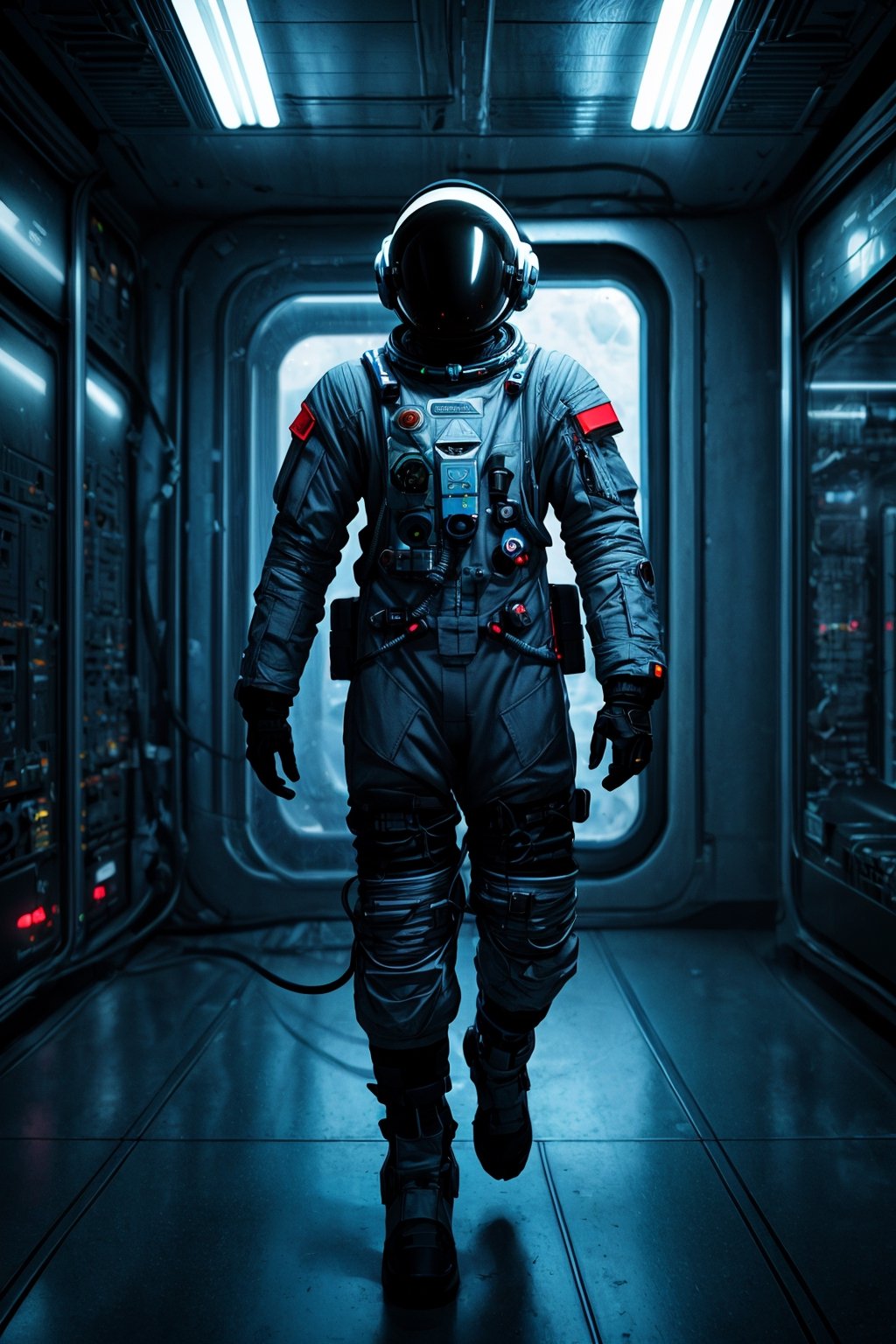 Design a portrait of a futuristic astronaut, with a sleek and advanced spacesuit and equipment, inspired by movies like Gravity and Interstellar, The portrait should highlight the astronaut’s courage, curiosity, and sense of adventure, full body, 3d render, octane render, intricately detailed, cinematic, masterpiece, best quality, high resolution