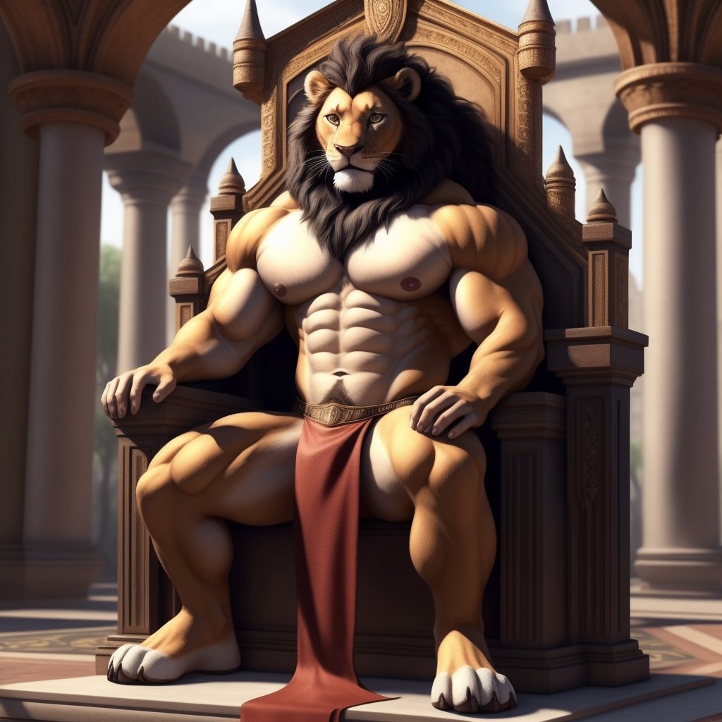 full_body, black_panther, male, anthro_feline, bodybuild, big_muscle, large_muscles,cat_eyes, nipples, areola, large nipples, pecs, large pecs,(lion, dress, bare_pecs, bare_pectorals, bare_chest, lioncloth) , curly_hair, longhair, nippes, pink nipples, natural fur, inner ear fluff, neck tuft, chest tuft, hindpaw, fluffy, detailed fur, castle, throne room, public, audience, spectators, , fantasy, building , detailed background, realistic, photorealistic, ultra realistic, 8k, realistic, every detail of this beautiful, insanely detailed, detailed background, , beautiful, detailed intricate, ultra realistic. 5_figner,