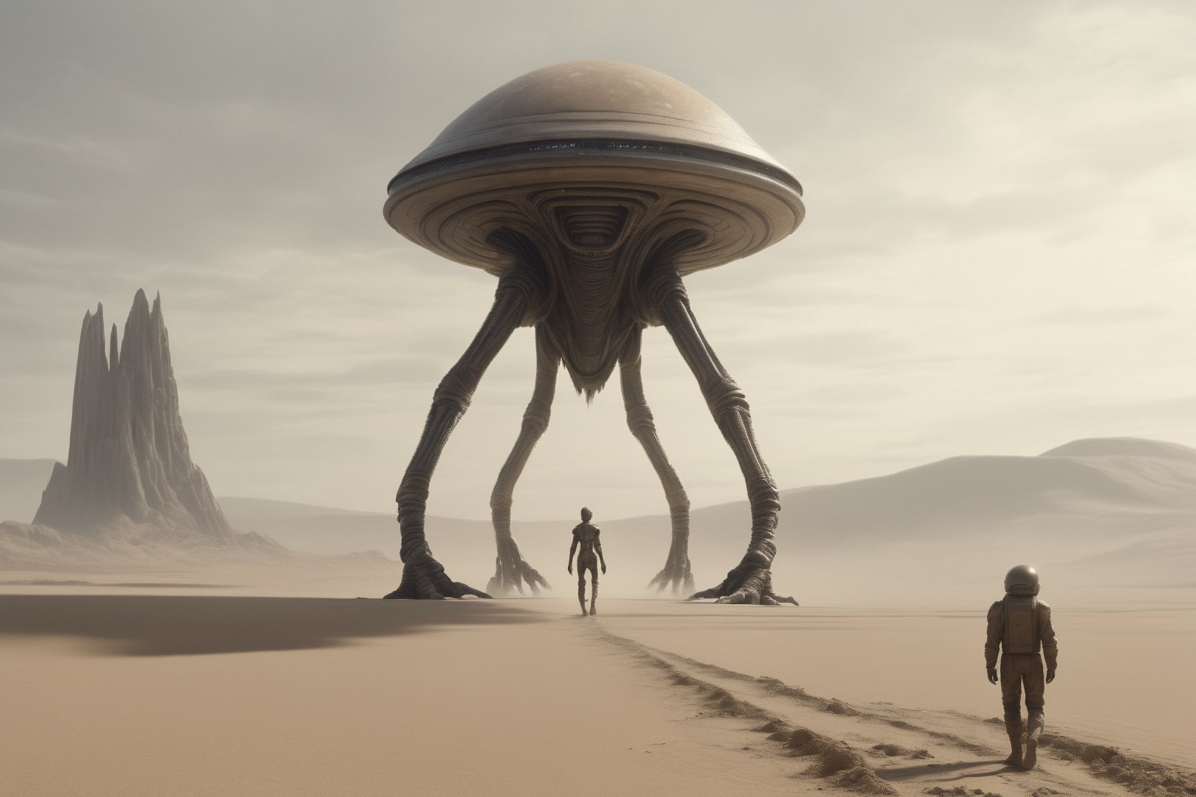 giant on alien planet,  in the style of Denis Villeneuve,  film still --aspect 16:9 by Walner Shaik  on Tensor.Art