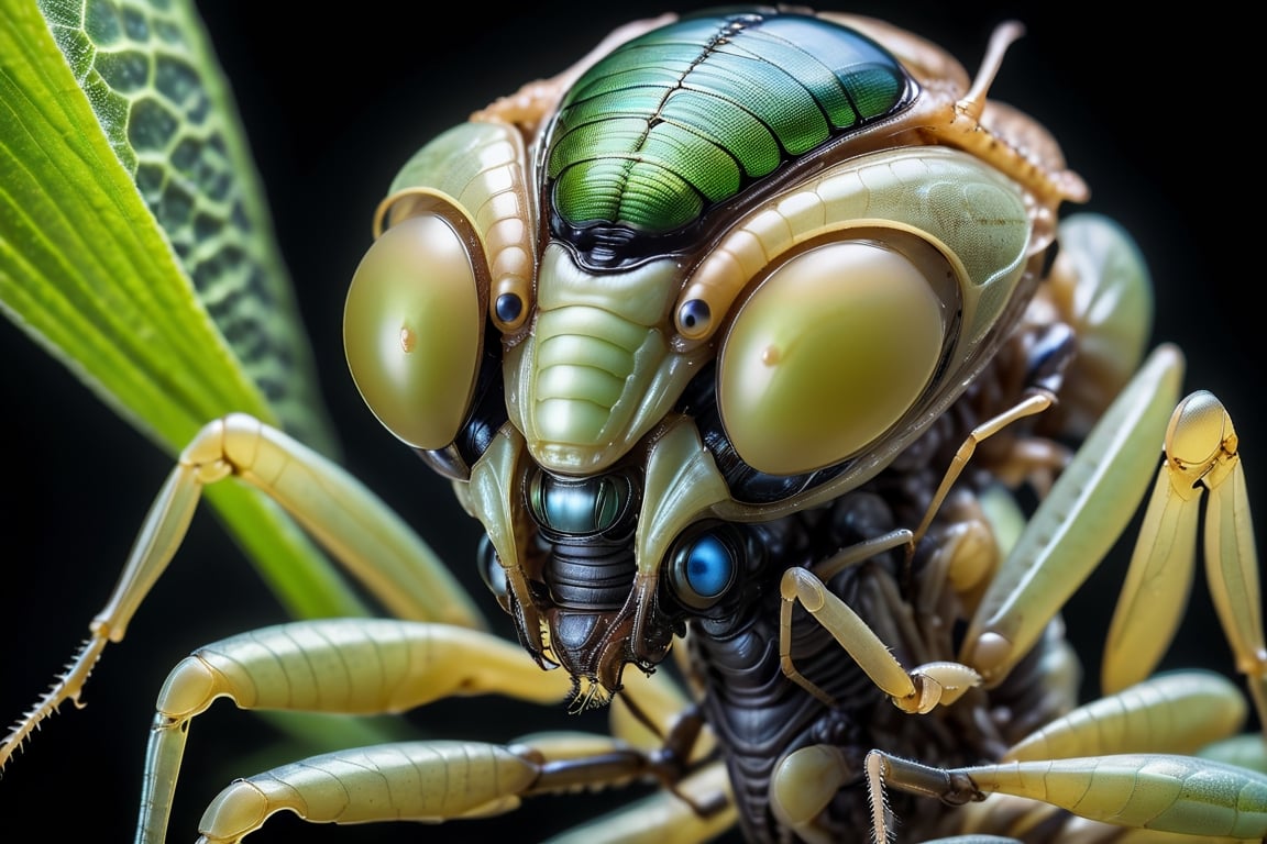 As if captured by a professional photographer,  create a highly detailed and photorealistic close-up image of an alien cre...