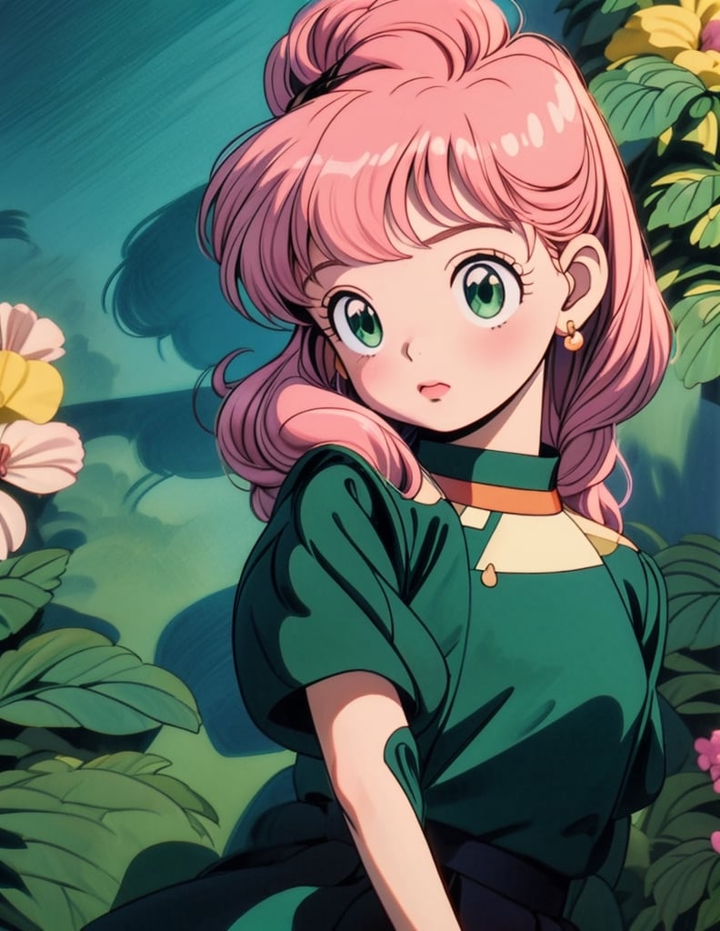 1girl, anya from spyxfamily, surrounded by flowers, peony, sparkle, pink hair, green eyes, black dress, school uniform, Studio Ghibli, detailed, beautiful, uhd,T shirt design,ghibli style,TShirtDesignAF, design on white background , cartoon, retro,anya,retro,<lora:659111690174031528:1.0>