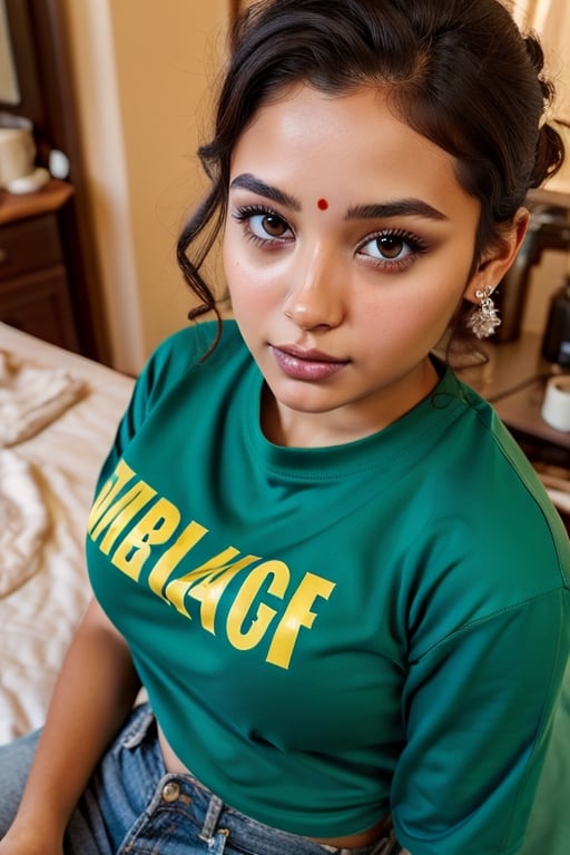 Indian Girl,  tan skin,  curls by Tanto 12 on Tensor.Art