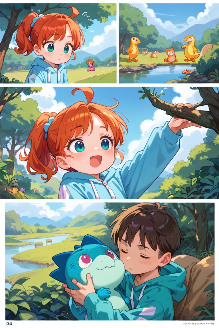 score_9, score_8_up, score_7_up, score_6_up, 

loli,child girl, onesie

strong,comic, ,comic_page,comic_page,comic ,comic_page,comic,

A girl wearing a unicorn onesie and a boy wearing a dinosaur onesie looking for the perfect monster,  beautiful peaceful woods
looking in the bushes, looking by the lake, finding a cute monster with lots of spikes, holding a pet rock